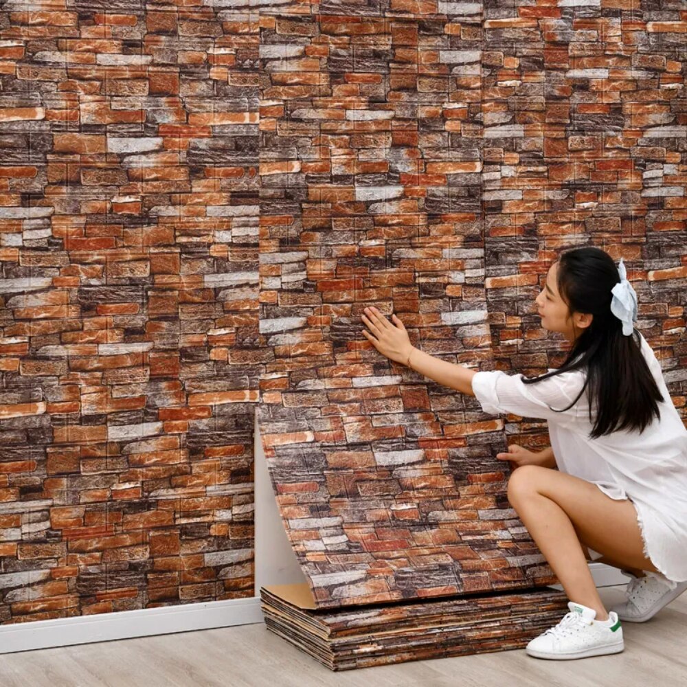 70cm*1m  3D Brick Pattern Wall - Pvc Panel Background のレビューと価格