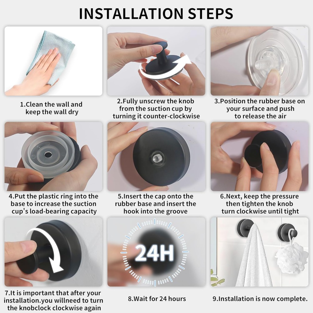 Strong 15lbs Suction Cup Hooks - Ceramic Tile Floor のレビューと価格