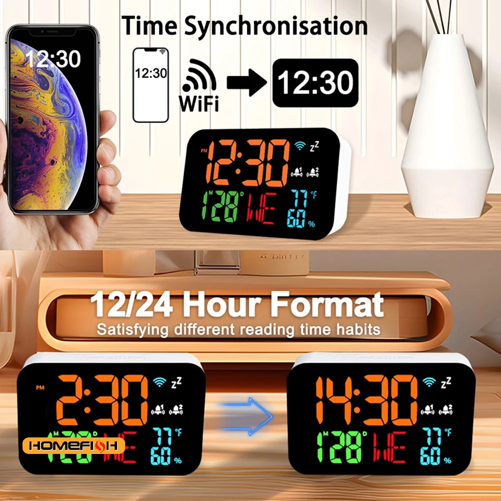Tuya WiFi Desktop Clock Calend - Digital Hygrometer Probe のレビューと価格