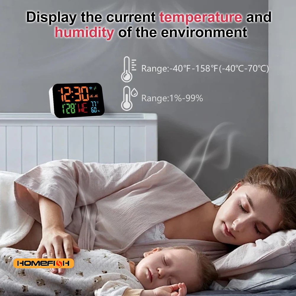 Tuya WiFi Desktop Clock Calend - Digital Hygrometer Probe のレビューと価格