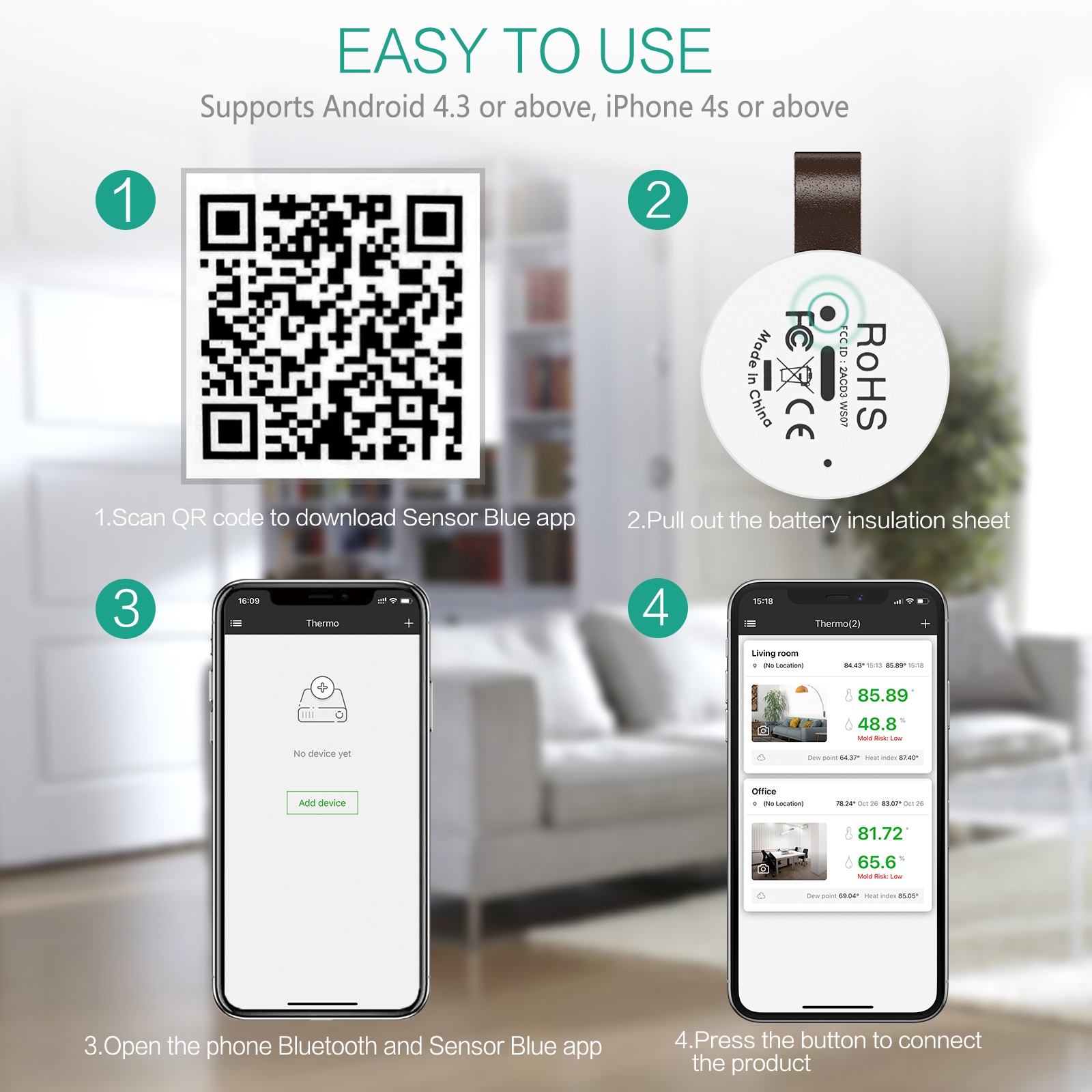 ORIA Wireless Thermometer Hygr - Digital Hygrometer Probe のレビューと価格