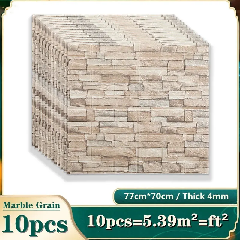10PCS Self Adhesive 3D Brick W - Pvc Panel Background のレビューと価格