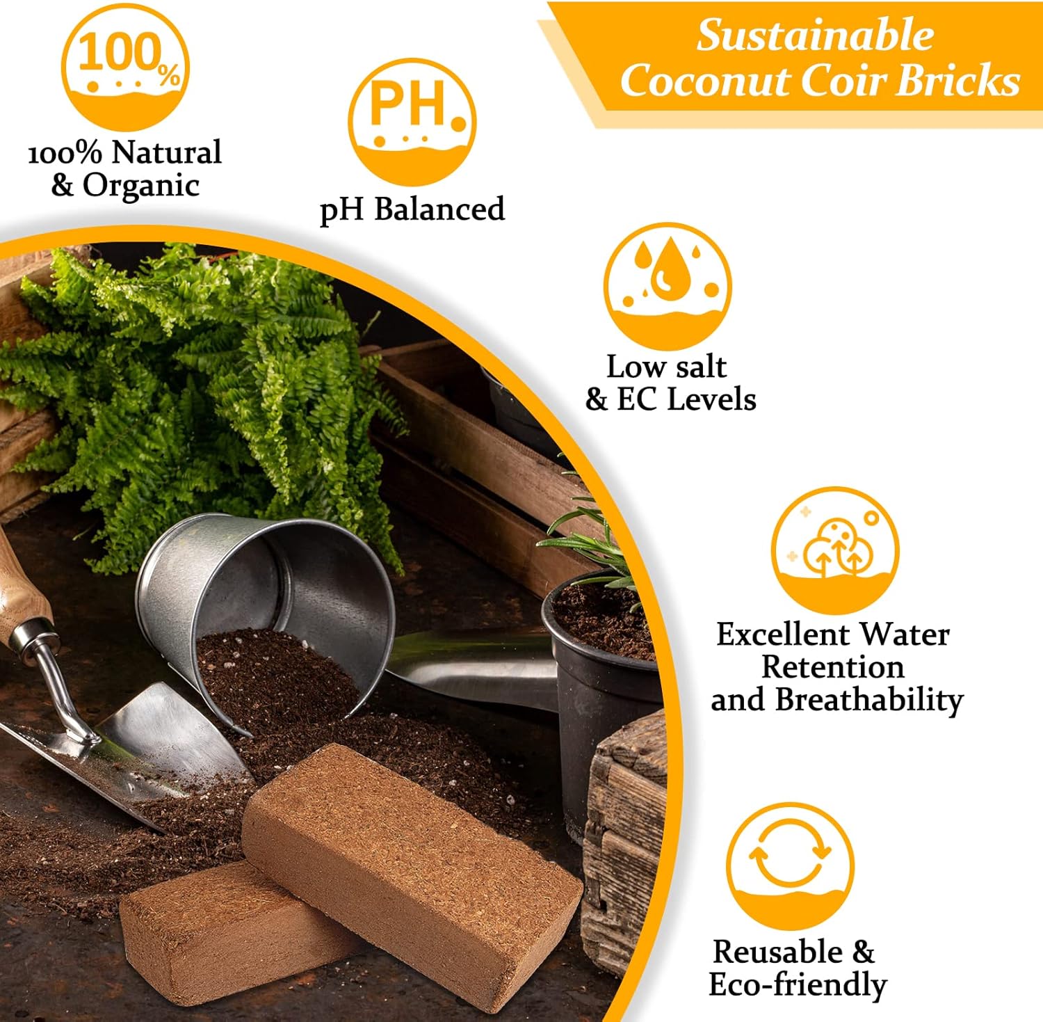 2pcs Organic Coco Coir Bricks  - Substrate Coconut Fiber のレビューと価格