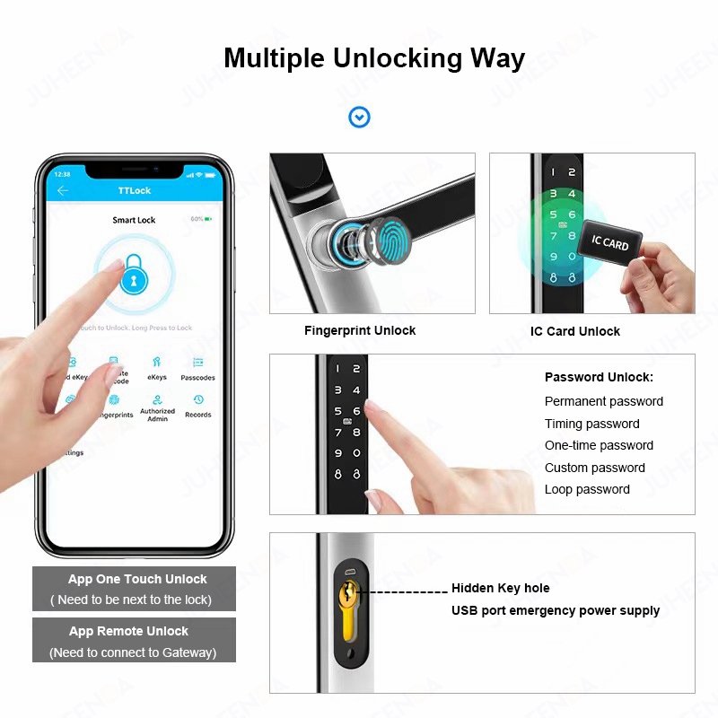TTLock App Smart Aluminum Door - Glass Door Hinge のレビューと価格
